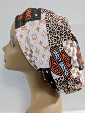 Motorcycl, Boujee, Euro Style Scrub Cap, Scrub Cap, Chemo Hat